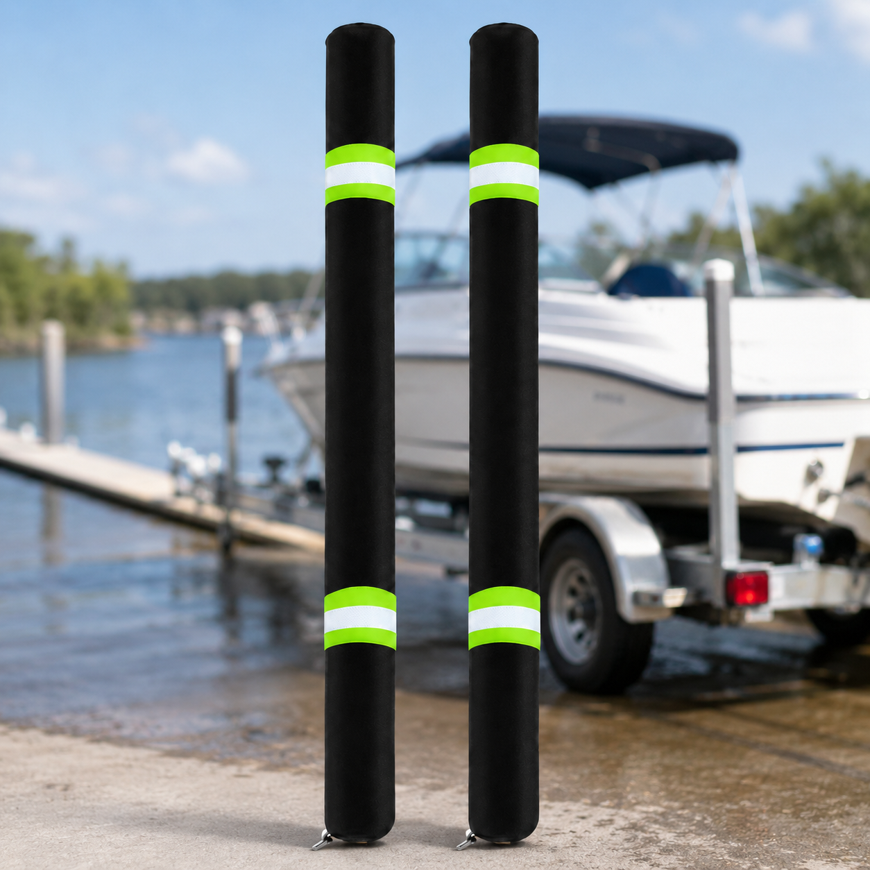 Fishing Boat Cover - 2Pcs Boat Trailer Guide Pole Cover