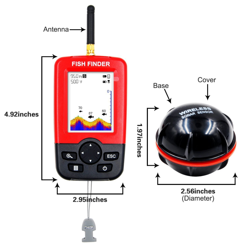 Display Portable fish finder e - Fishing Boat Depth Finder incelemesi ve fiyatı