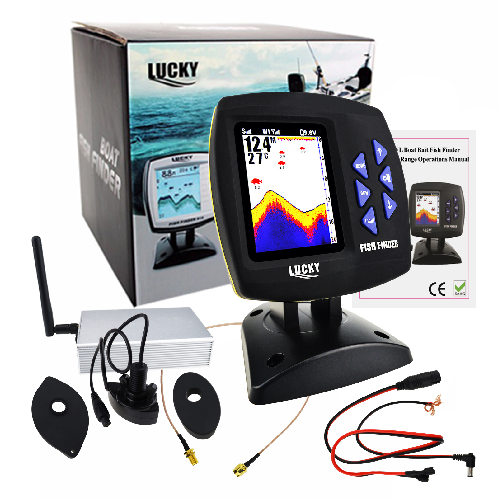 LUCKY Fishfinder 300m/ 980ft F - Fishing Boat Depth Finder incelemesi ve fiyatı