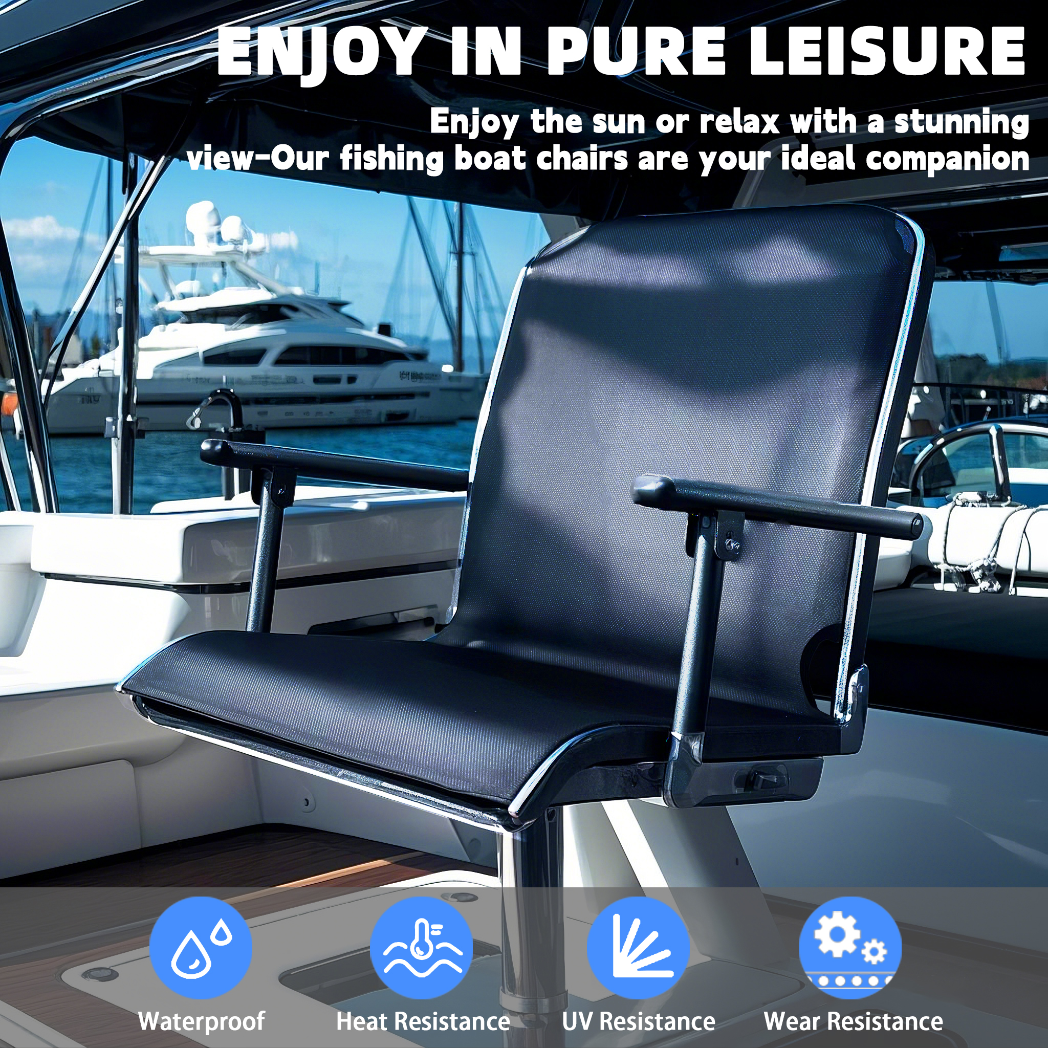 Marine Boat Seat Black and Lig - Fishing Boat Seat incelemesi ve fiyatı