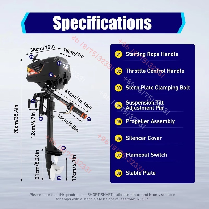 HANGKAI Outboard Motor, 3.6  2 - Fishing Boat Outboard Motor incelemesi ve fiyatı