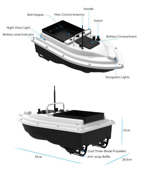 New 12V High Speed Carp Fishin - Fishing Boat Gps incelemesi ve fiyatı