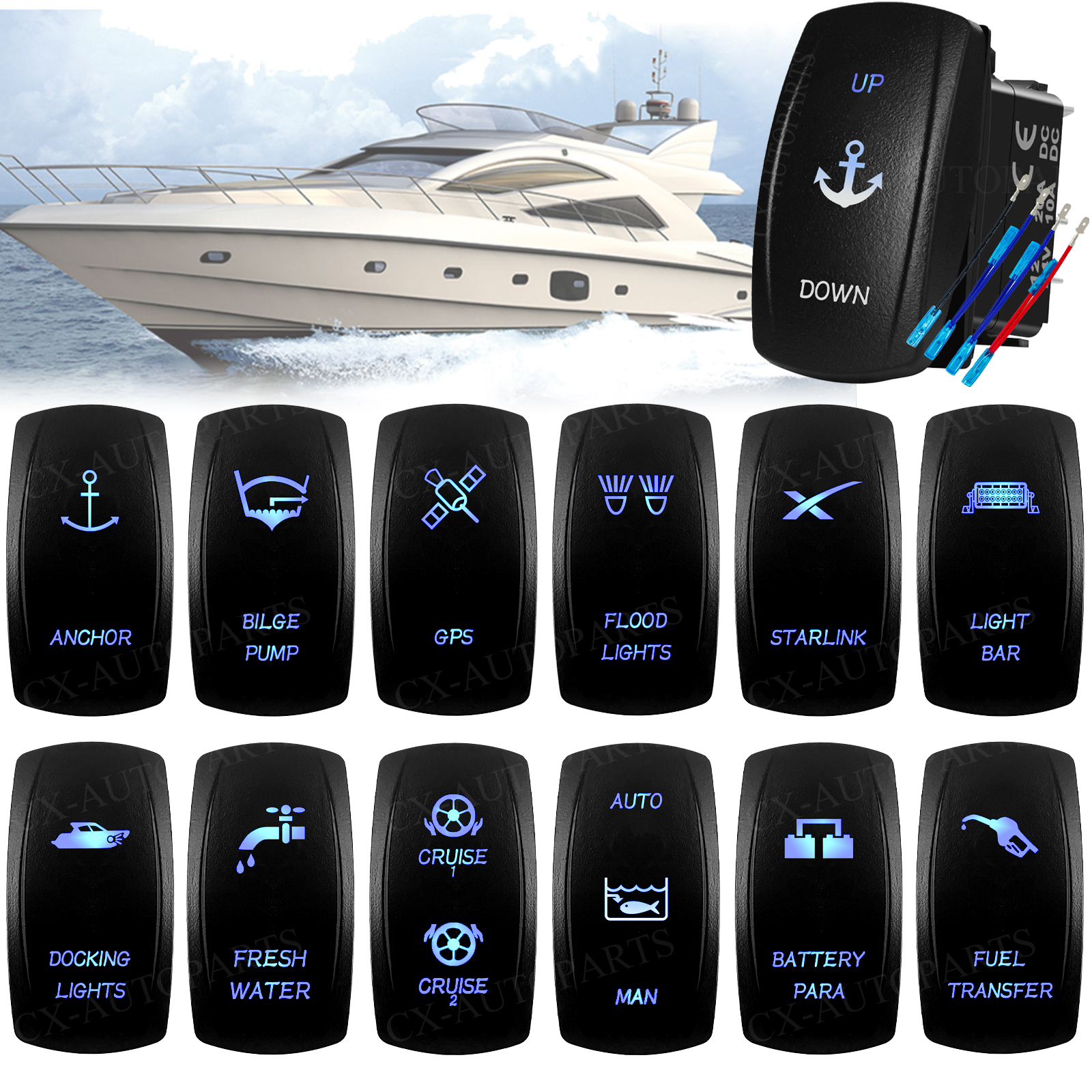 Marine Grade IP66 Rocker Switc - Fishing Boat Anchor incelemesi ve fiyatı