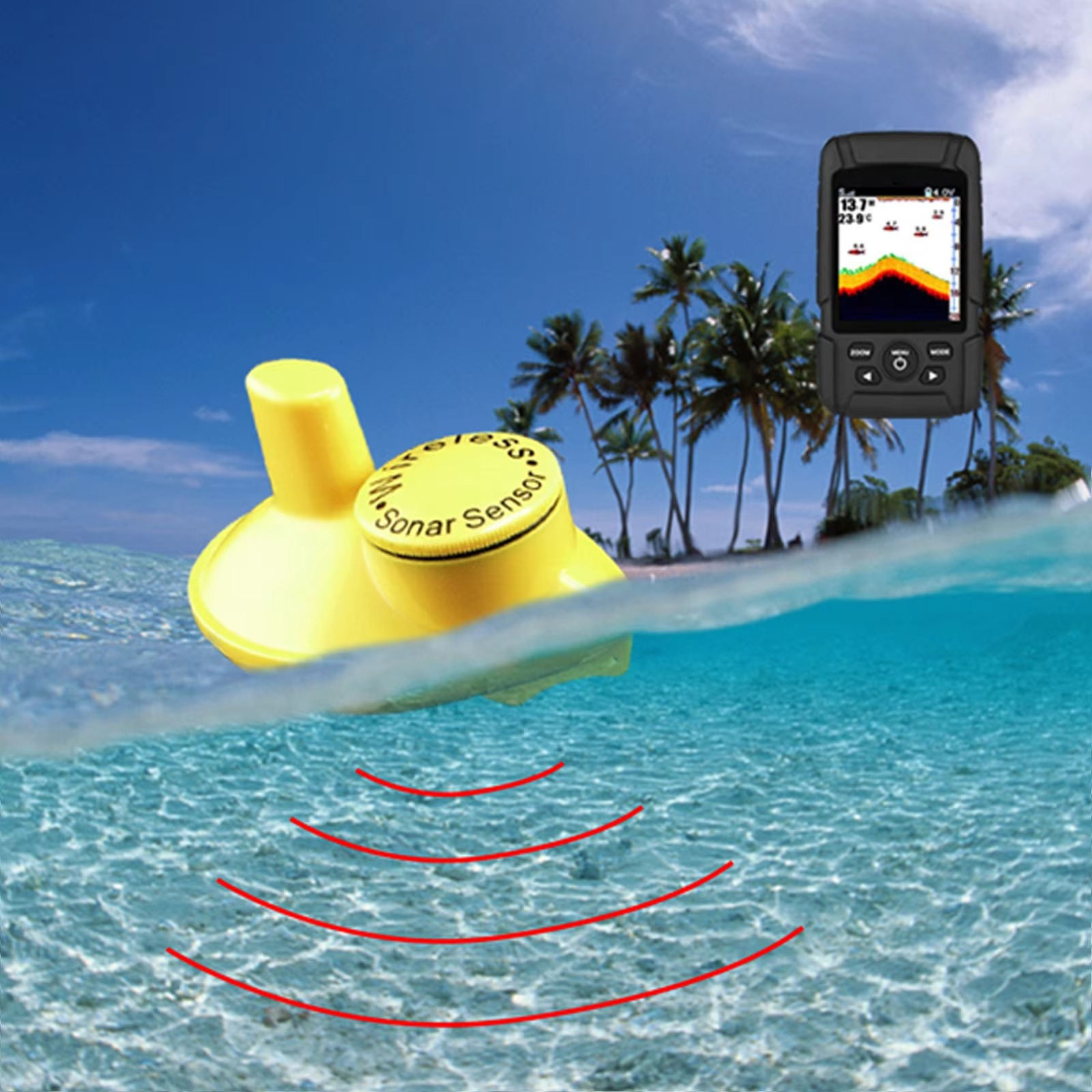 2-in-1 Wireless & Wired Fish F - Fishing Boat Depth Finder incelemesi ve fiyatı
