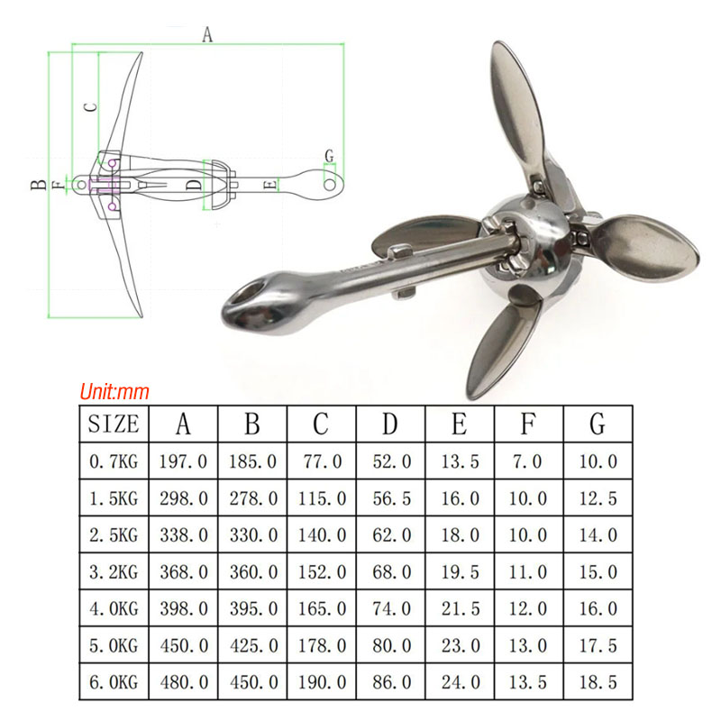 3.2KG/4KG Boat Stainless Steel - Fishing Boat Anchor incelemesi ve fiyatı