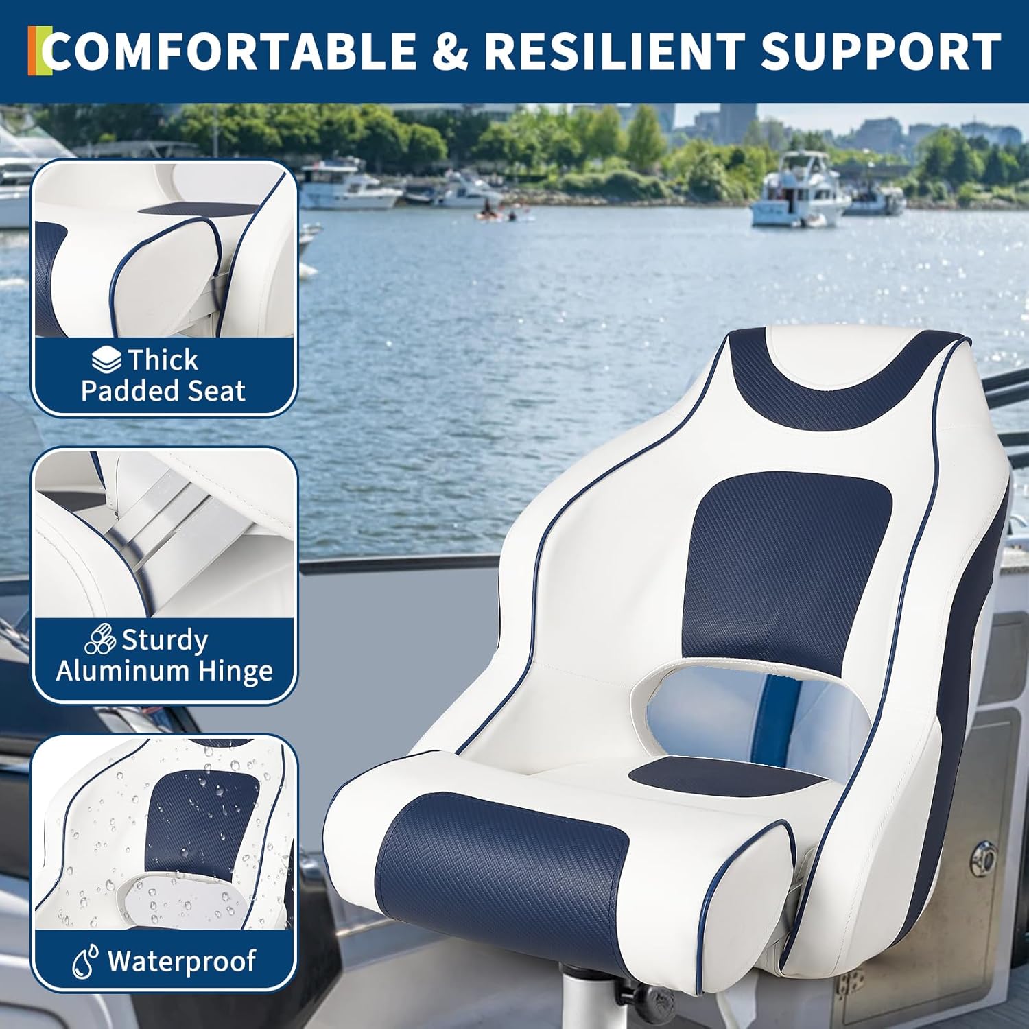 High Back Boat Seat with Flip- - Fishing Boat Aluminum incelemesi ve fiyatı
