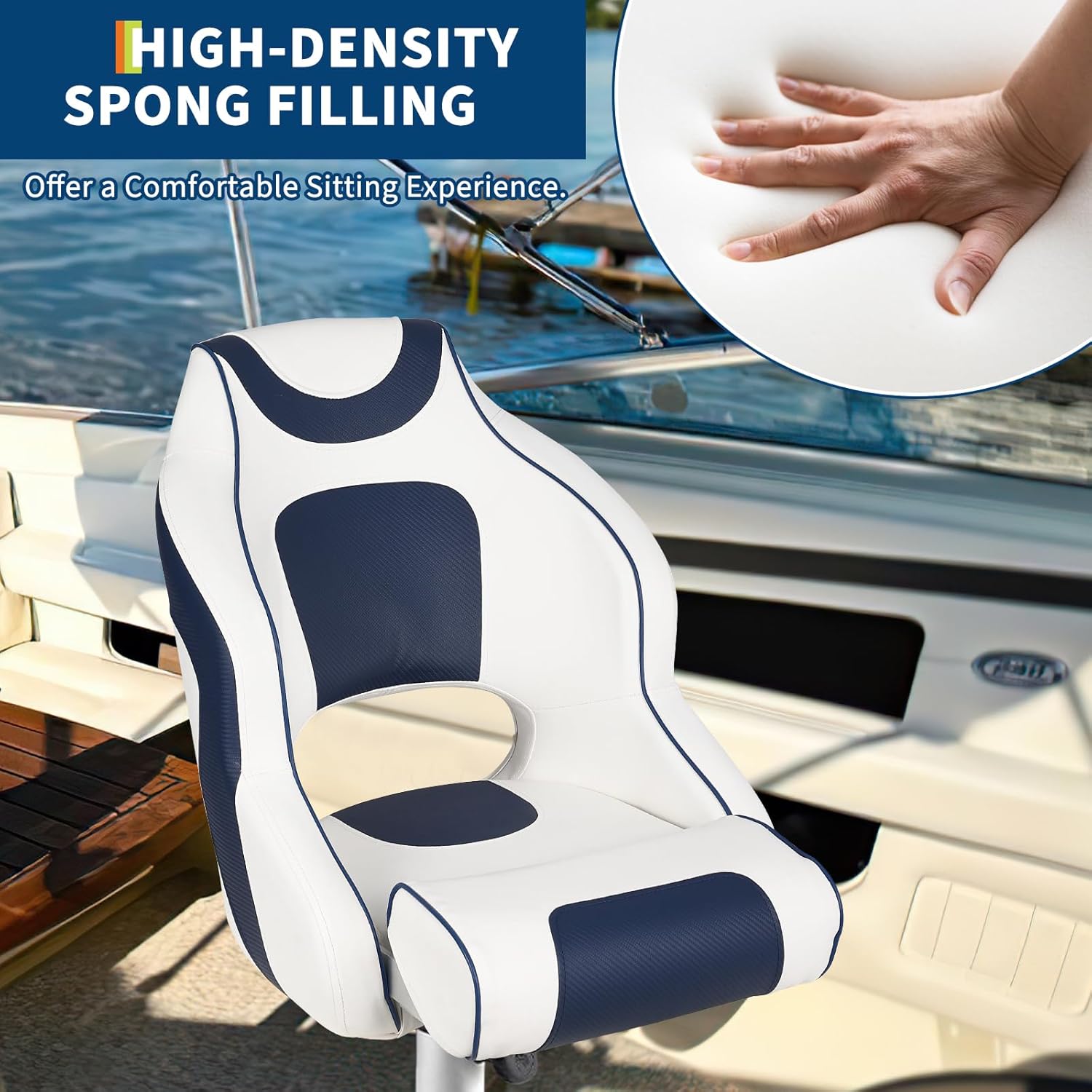 High Back Boat Seat with Flip- - Fishing Boat Aluminum incelemesi ve fiyatı