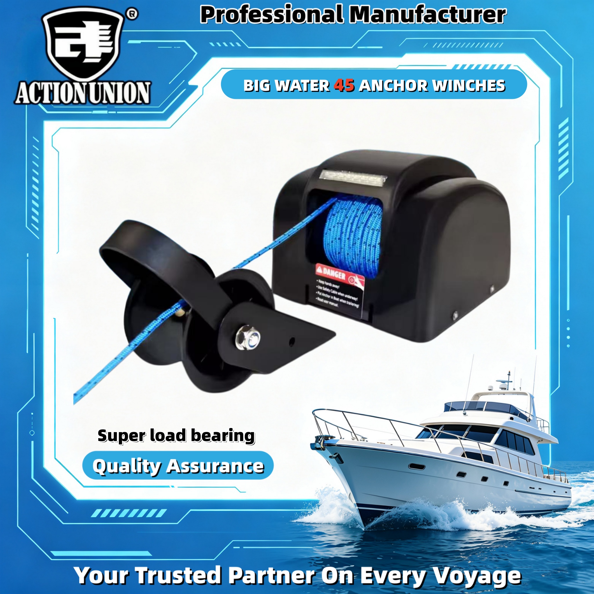 Electric anchor winch 12V, sui - Fishing Boat Steering Wheel incelemesi ve fiyatı
