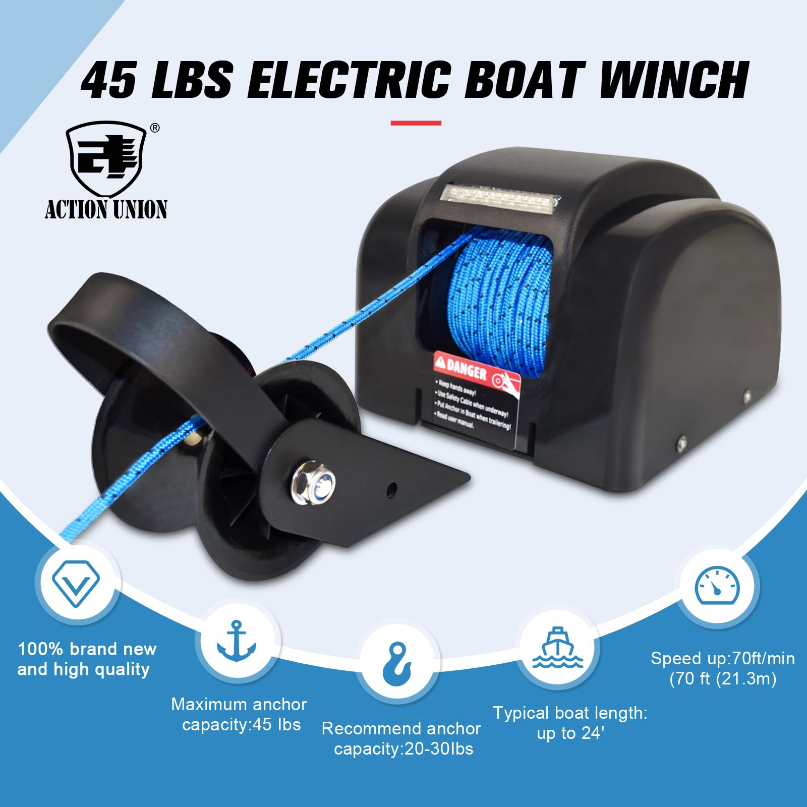 Electric anchor winch 12V, sui - Fishing Boat Steering Wheel incelemesi ve fiyatı