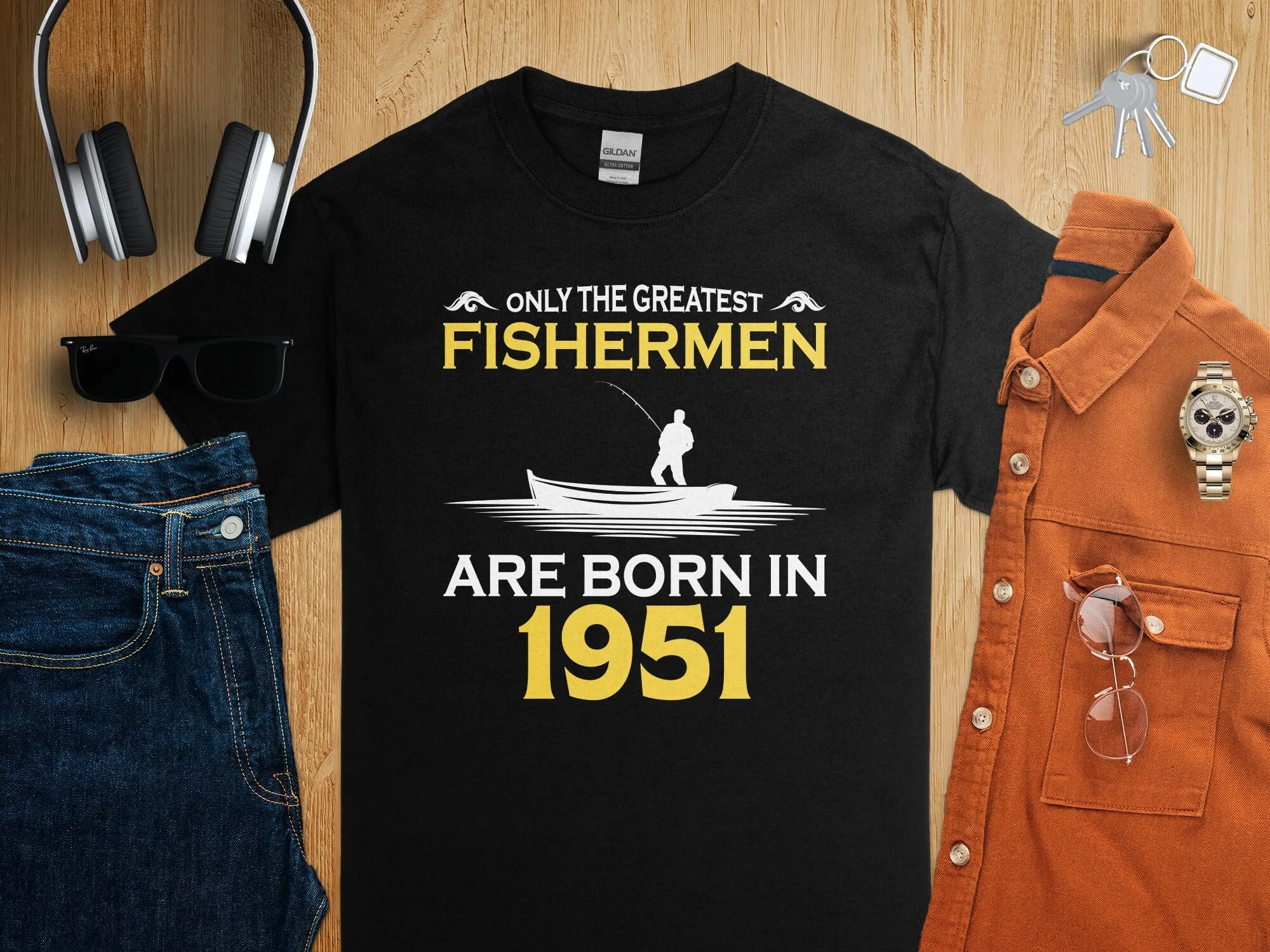 Vintage 1951 Birthday T Shirt  - Fishing Boat Trailer incelemesi ve fiyatı