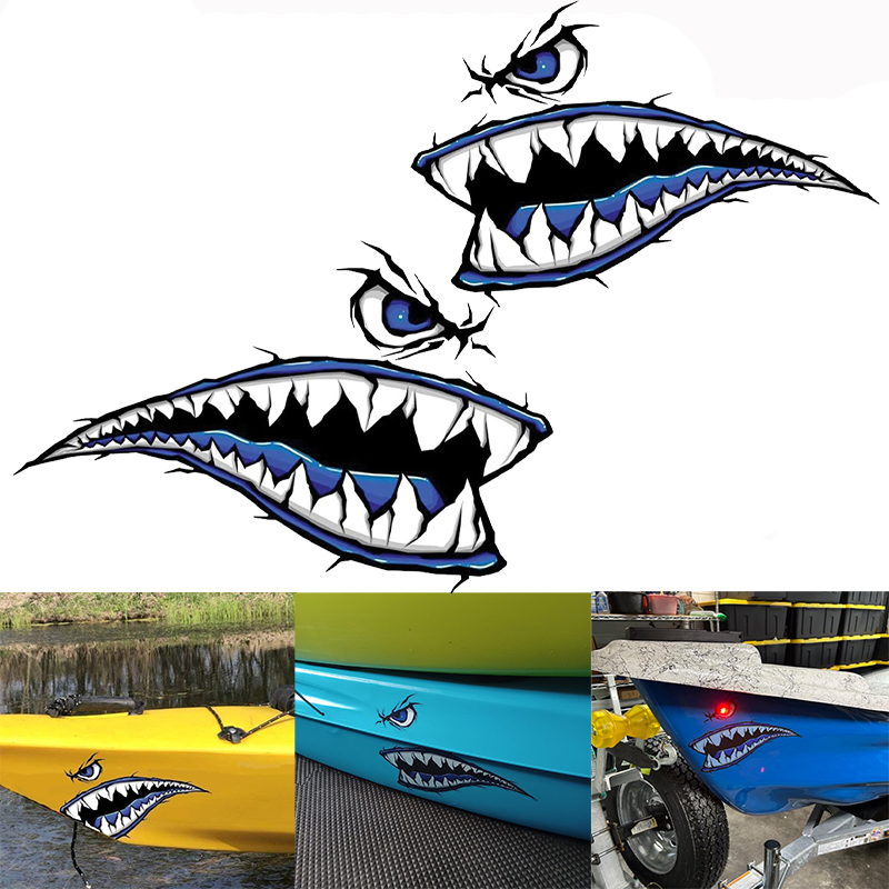 2PCS Shark Teeth Mouth Boat St - Fishing Boat Oar incelemesi ve fiyatı