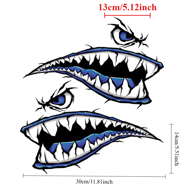 2PCS Shark Teeth Mouth Boat St - Fishing Boat Oar incelemesi ve fiyatı