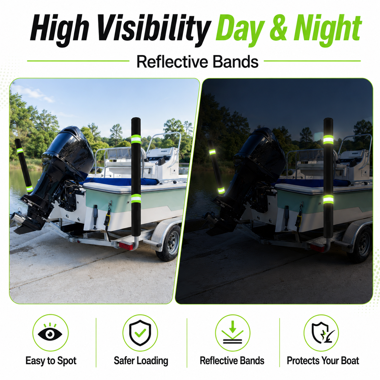 2Pcs Boat Trailer Guide Pole C - Fishing Boat Cover incelemesi ve fiyatı