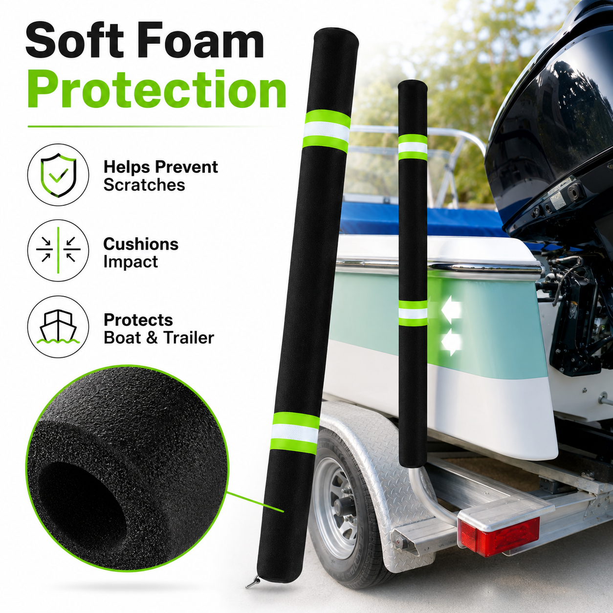 2Pcs Boat Trailer Guide Pole C - Fishing Boat Cover incelemesi ve fiyatı